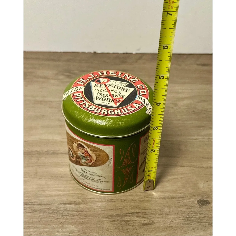 Vintage 1992 H J Heinz Co‎ Keystone Pickling Works Tin Container Pittsburgh USA